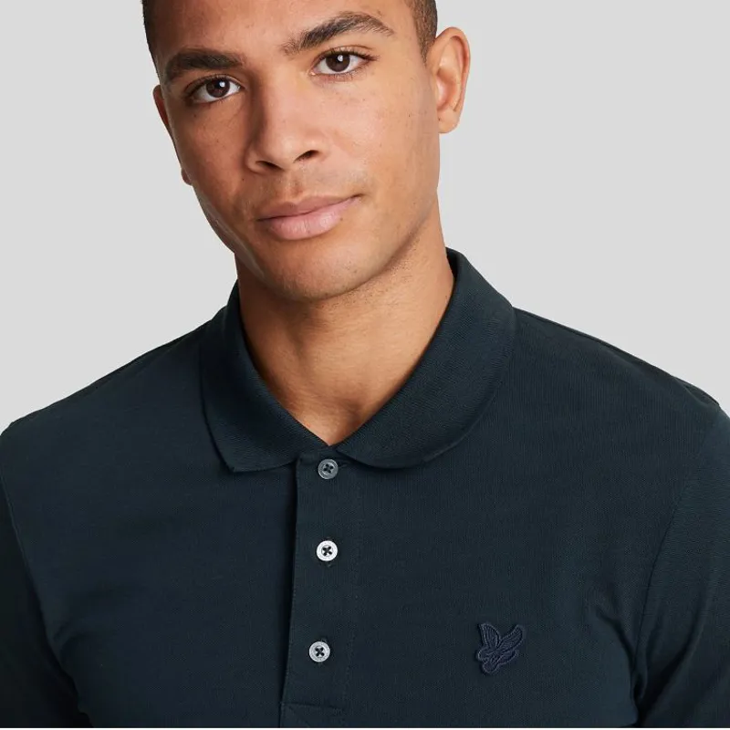 Lyle and Scott Tonal Eagle Polo Shirt - Dark Navy-4