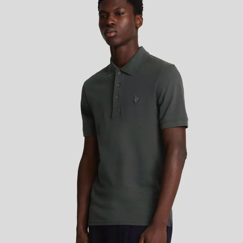 Lyle and Scott Tonal Eagle Polo Shirt - Gunmetal-1
