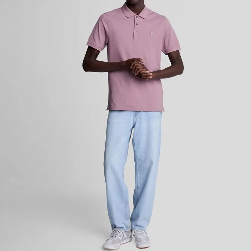 Lyle and Scott Tonal Eagle Polo Shirt - Mountain Thistle-1