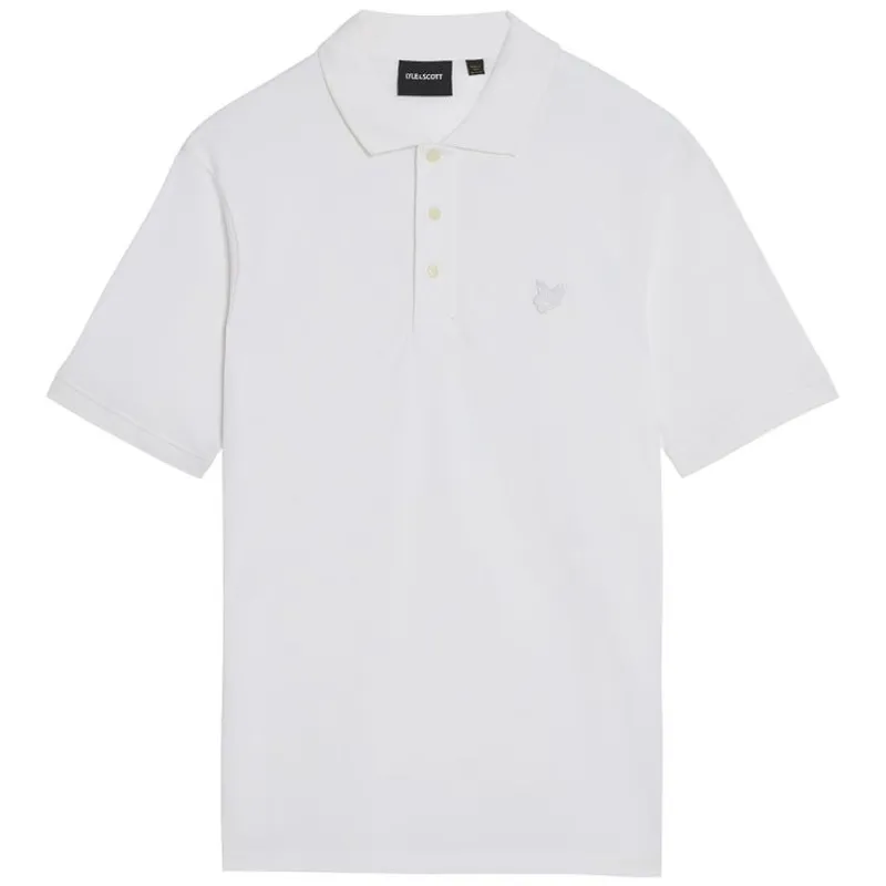Lyle and Scott Tonal Eagle Polo Shirt - White