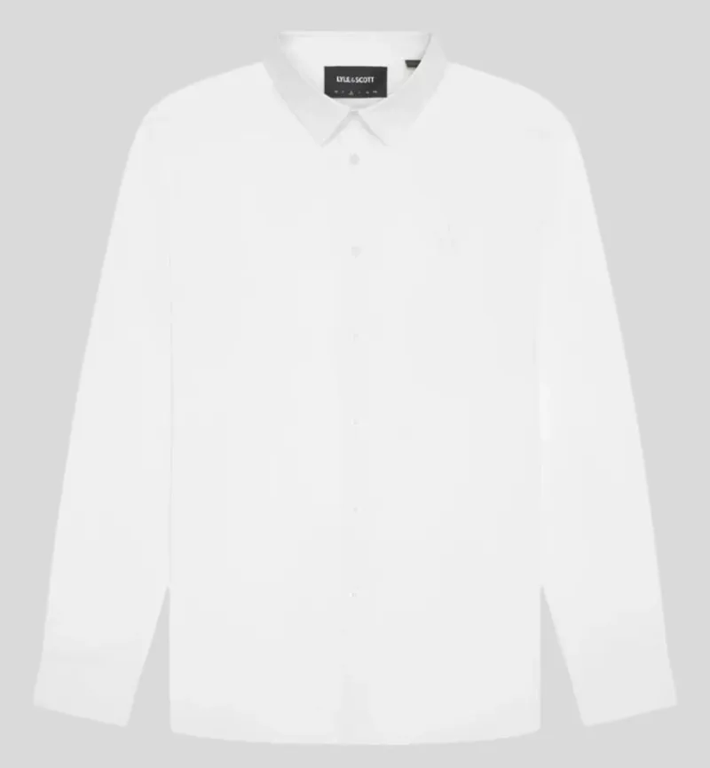 Lyle and Scott Tonal Easy Care Poplin Shirt - White