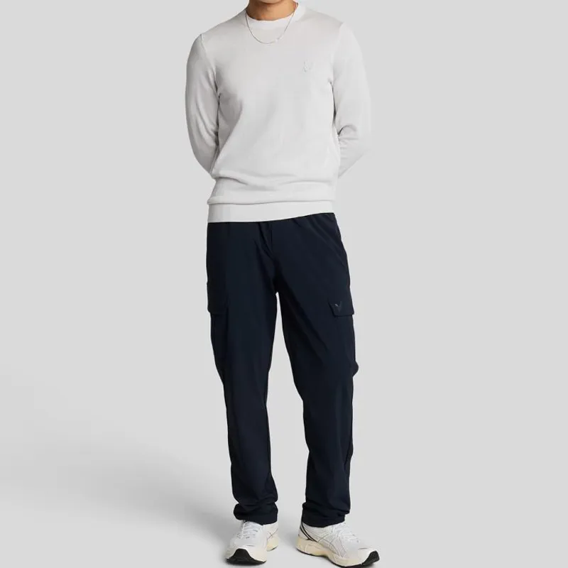 Lyle and Scott Tonal Superfine Crew Neck Jumper - Blue Hint-2