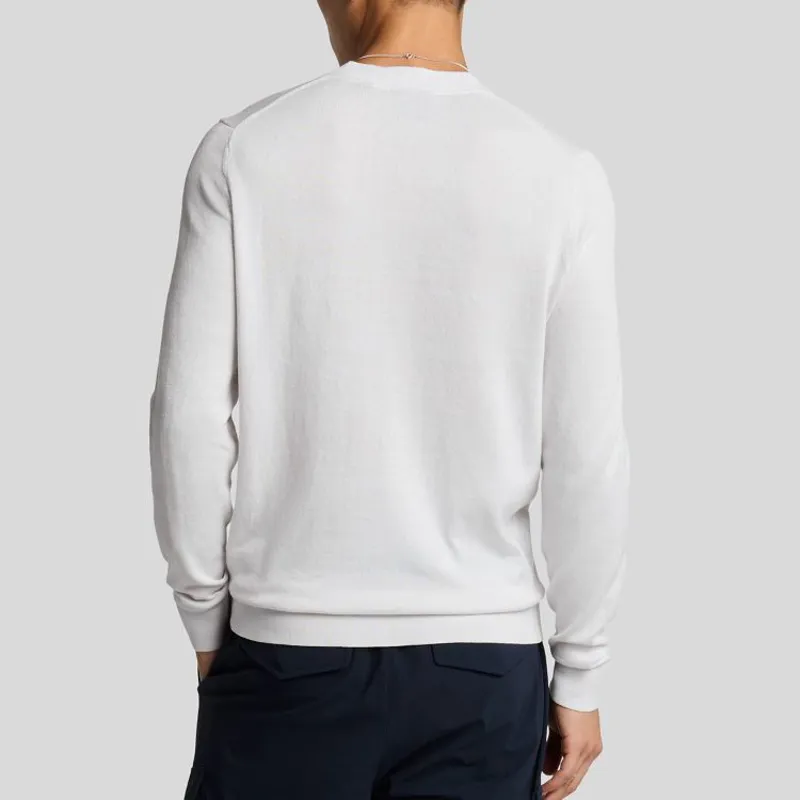 Lyle and Scott Tonal Superfine Crew Neck Jumper - Blue Hint-3