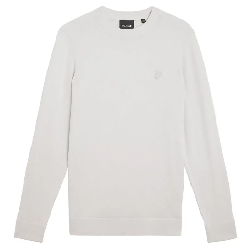 Lyle and Scott Tonal Superfine Crew Neck Jumper - Blue Hint