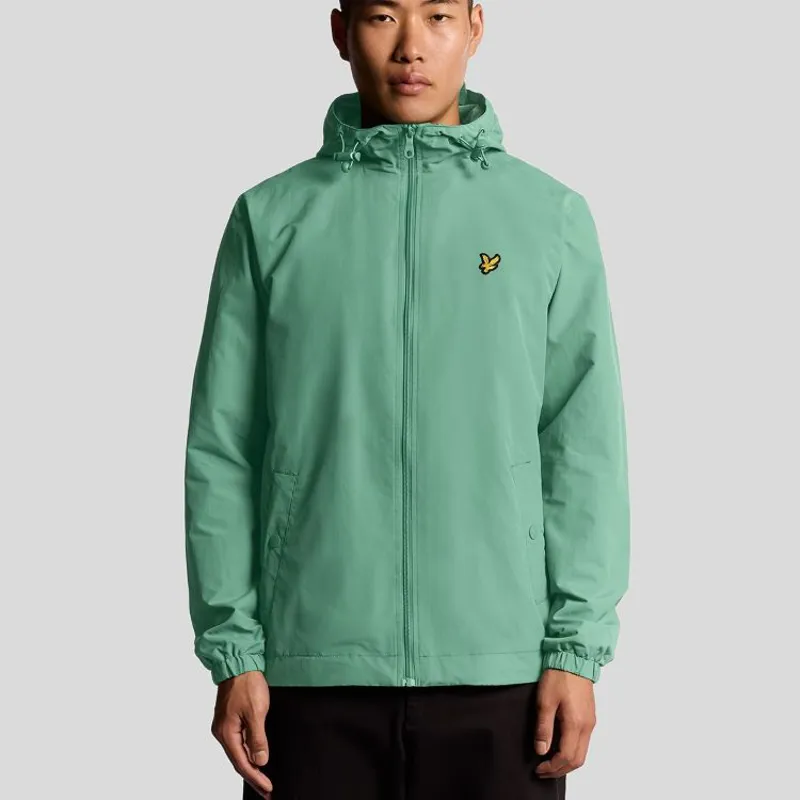 Lyle and Scott Zip Through Hooded Jacket - Agave Green-1