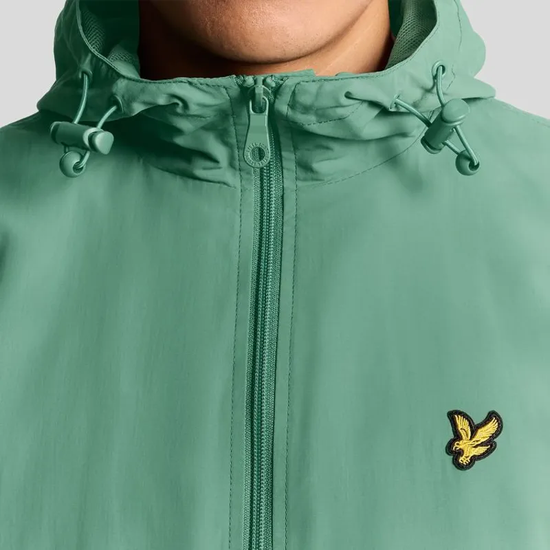 Lyle and Scott Zip Through Hooded Jacket - Agave Green-3