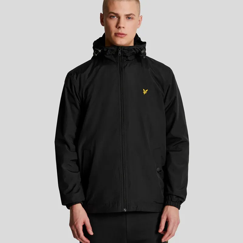 Lyle and Scott Zip Through Hooded Jacket - Jet Black-1
