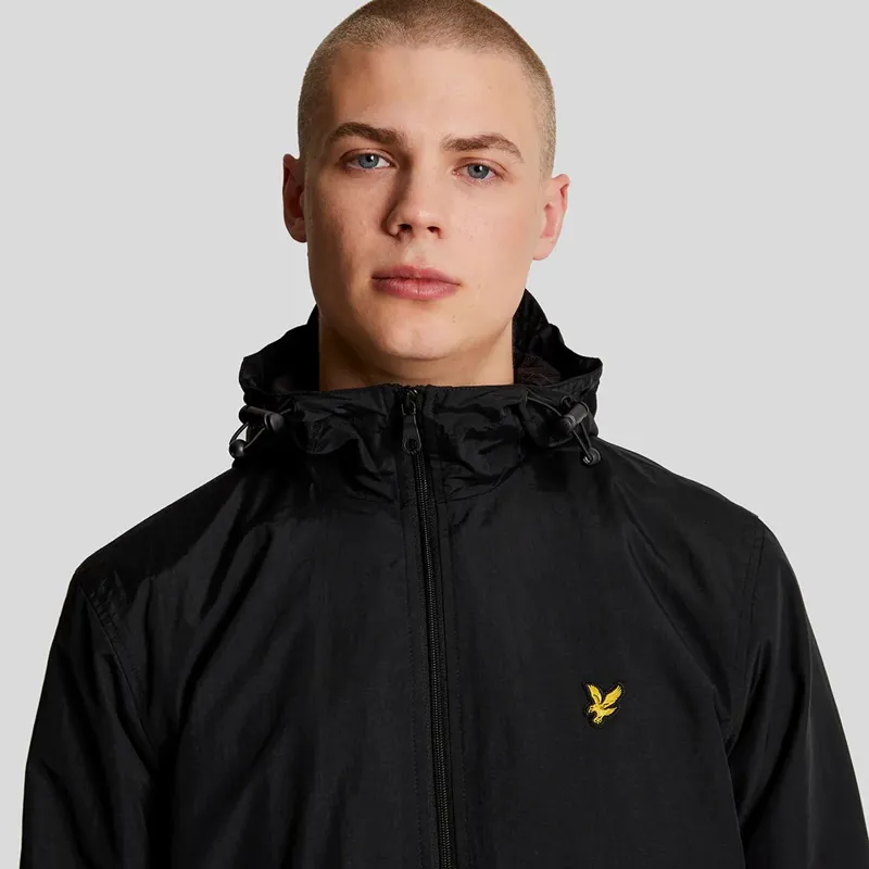 Lyle and Scott Zip Through Hooded Jacket - Jet Black-2