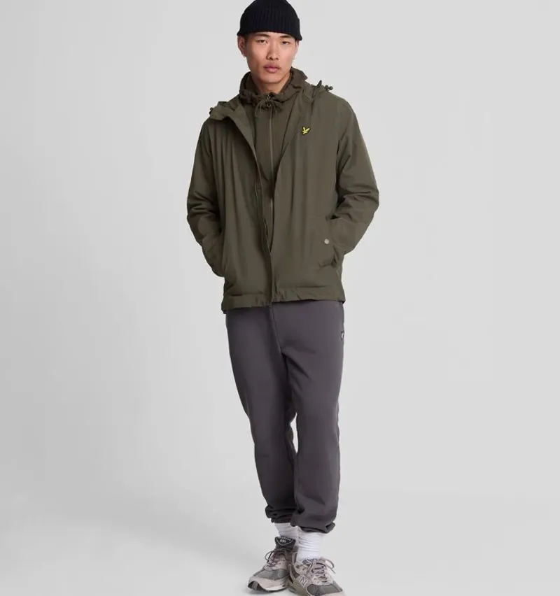 Lyle and Scott Zip Through Hooded Jacket - Olive-1