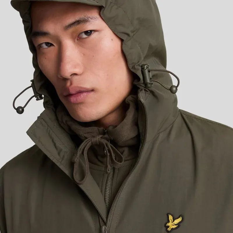 Lyle and Scott Zip Through Hooded Jacket - Olive-2