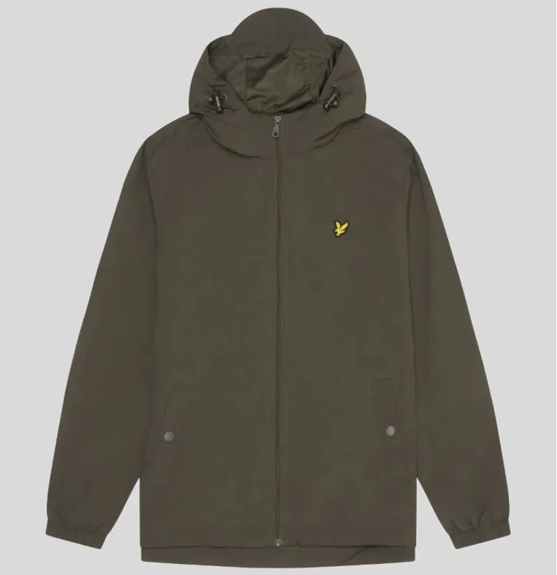 Lyle and Scott Zip Through Hooded Jacket - Olive
