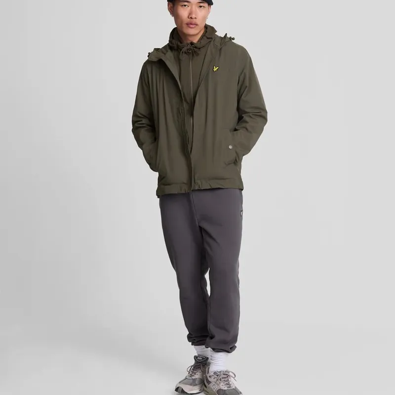 Lyle and Scott Zip Through Hooded Jacket - Olive-1