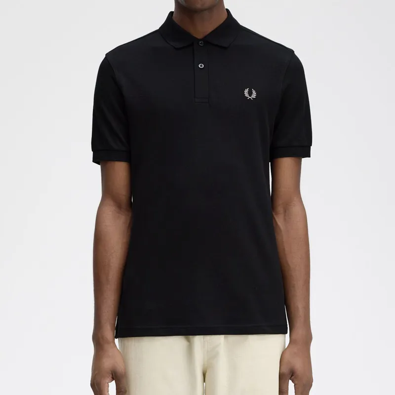 Fred Perry Plain Polo Shirt M6000 - Black/Chrome-4