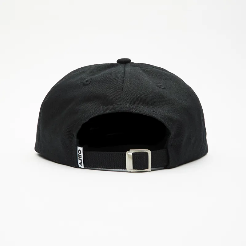 OBEY Bold Twill 6 Panel Strapback - Black-1