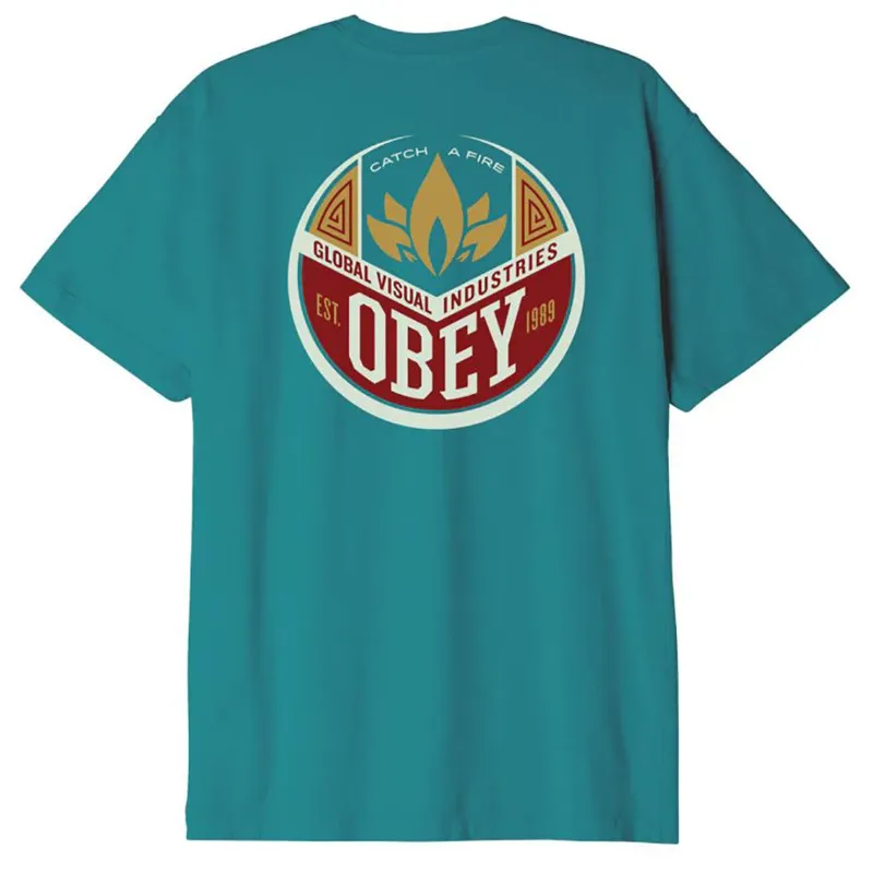 OBEY Catch A Fire T-Shirt - Verdigris-1