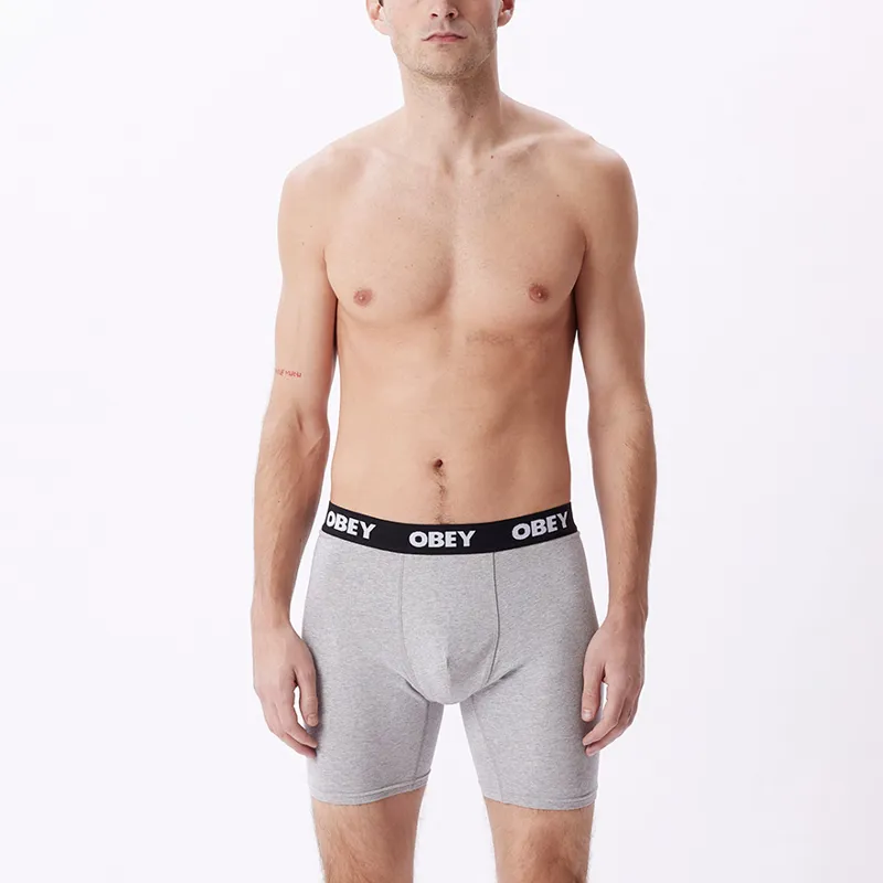OBEY Established Works 2 Pack Boxers - Ash Grey
