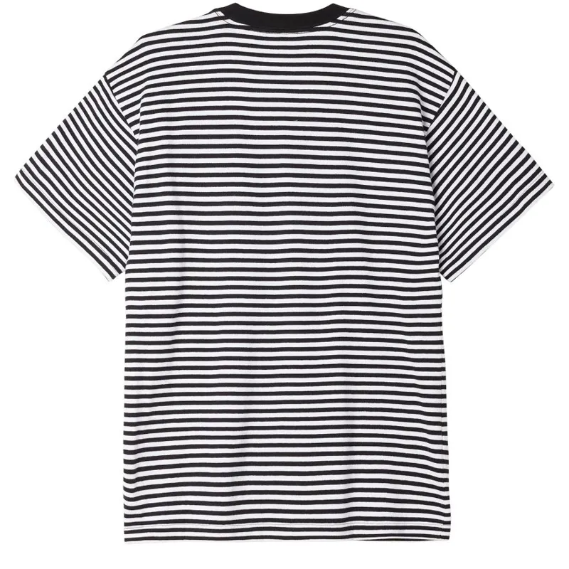 OBEY Established Works Eyes Stripe T-Shirt - Black Multi-1