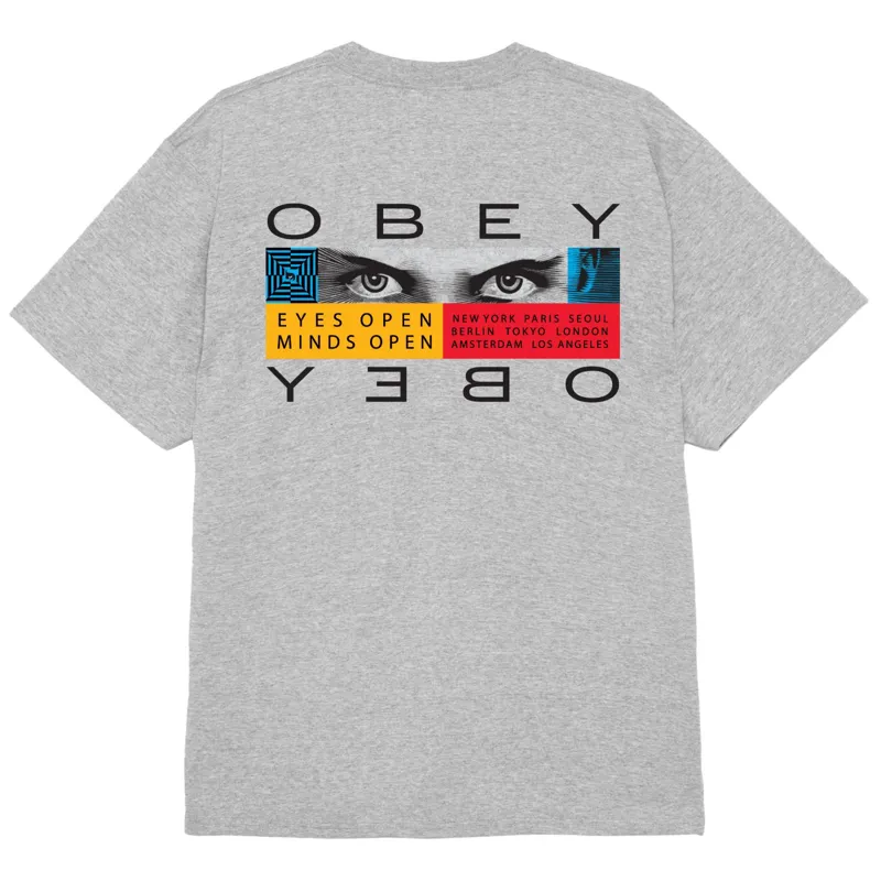 OBEY Eyes Open T-Shirt - Heather Grey-1