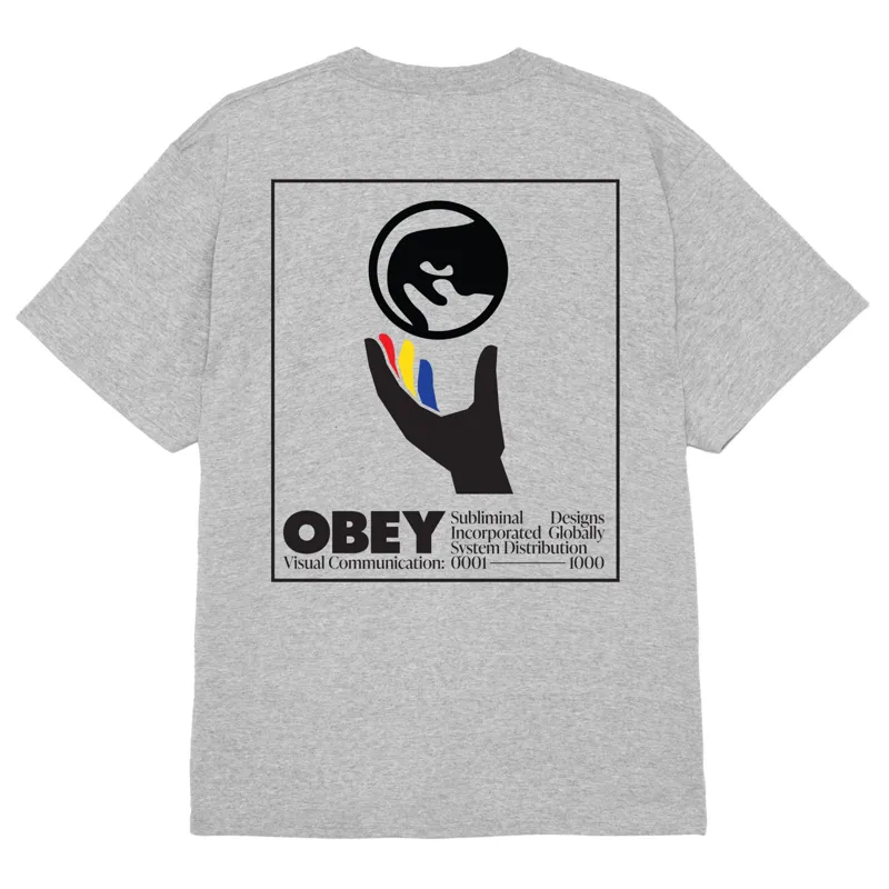 OBEY Global Systems T-Shirt - Heather Grey-1