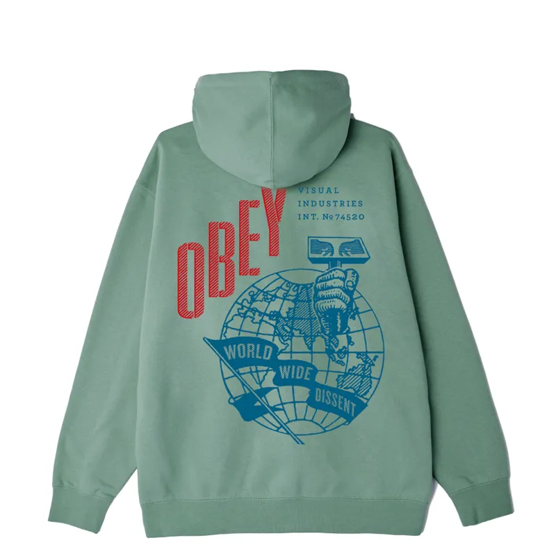 OBEY Hammer Globe Hoodie - Jade-1
