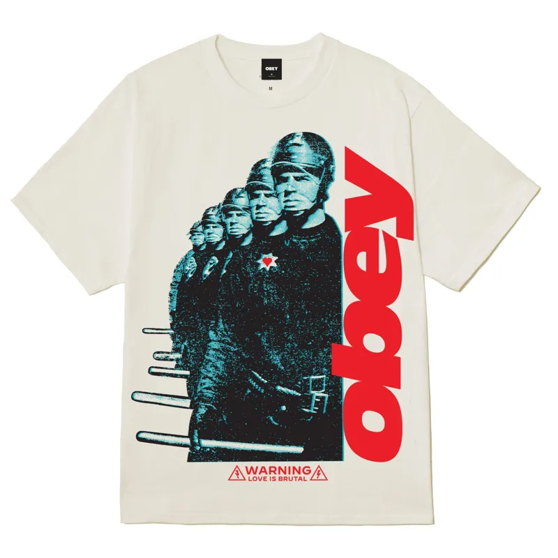 OBEY Love Is Brutal T-Shirt - Vintage White