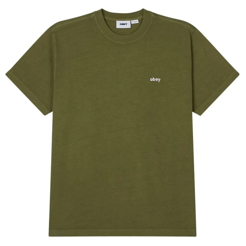 OBEY Lowercase Pigment T-Shirt - Pigment Moss Green