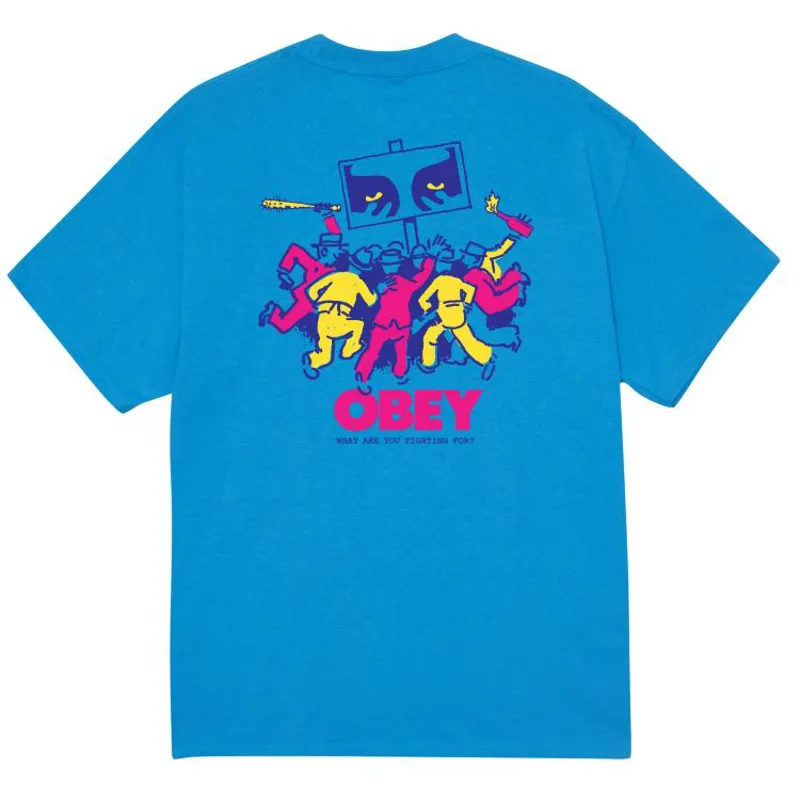 OBEY Steady Mobbin' T-Shirt - Azure Blue-1