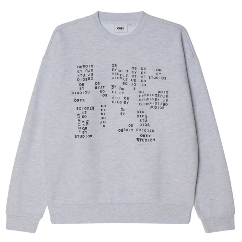 OBEY Studios Stamp Extra Heavy Crew Sweat - Ash Grey