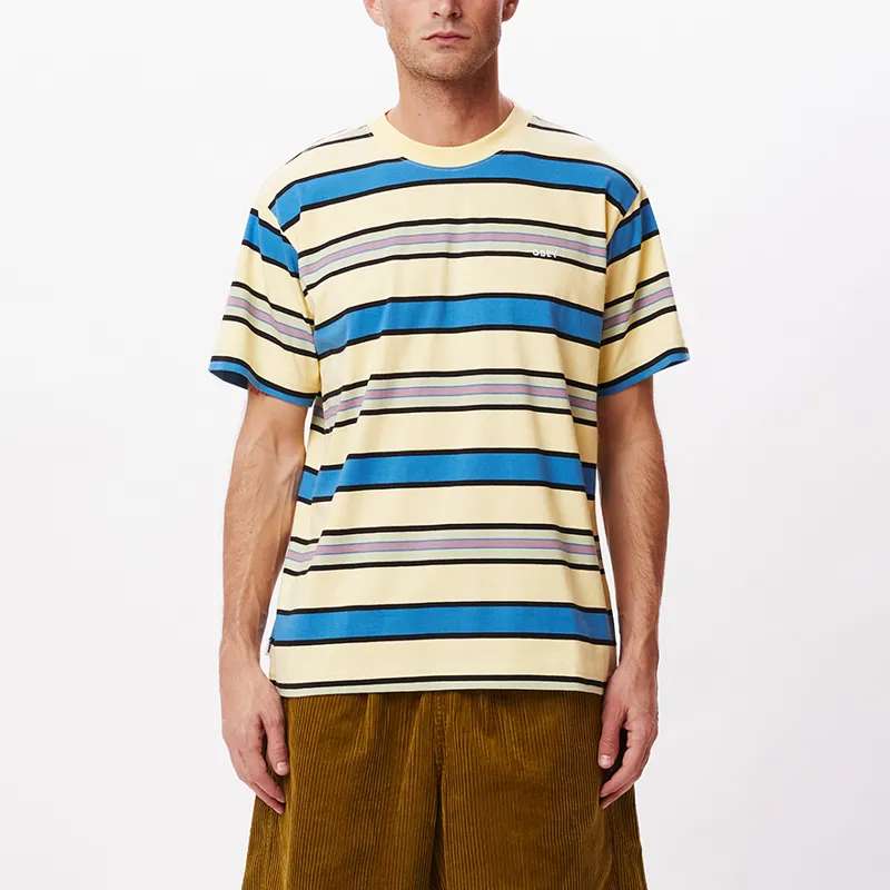 OBEY Valencia Stripe T-Shirt - Butter Multi-2