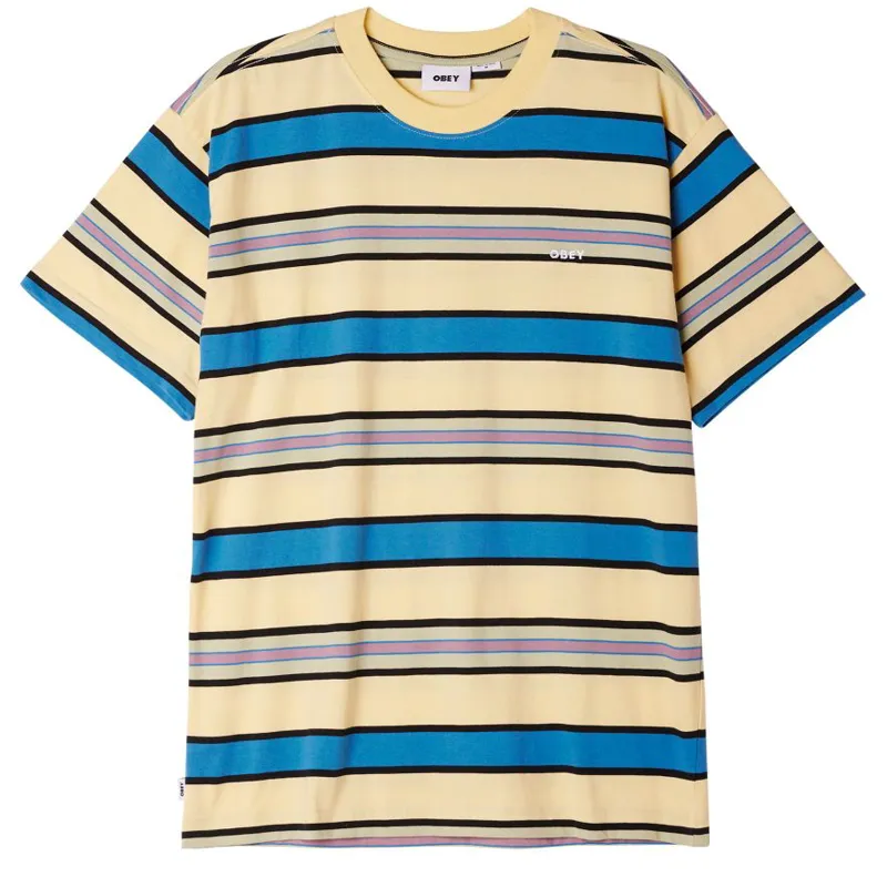 OBEY Valencia Stripe T-Shirt - Butter Multi