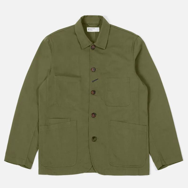 Universal Works Bakers Jacket - Olive Green