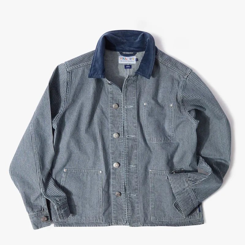 Uskees 3058 Founders Jacket - Blue Railroad Hickory-4