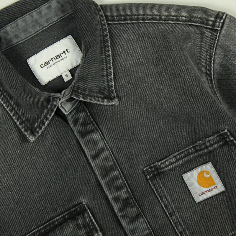 Carhartt WIP Salinac Shirt Jac - Black Worn Bleached-1