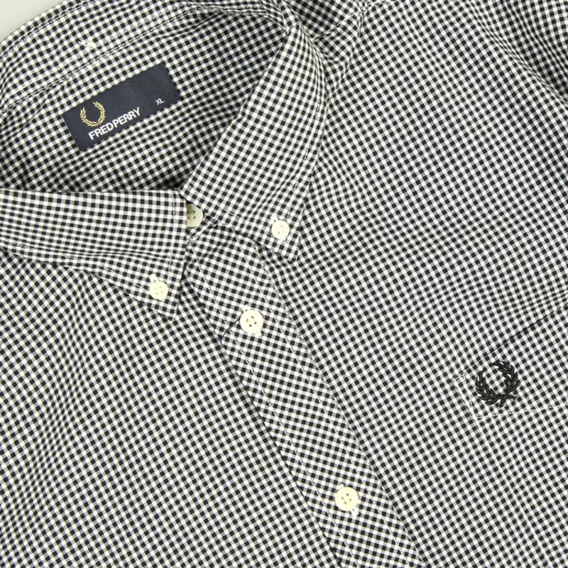 Fred Perry Gingham Shirt - Black-1