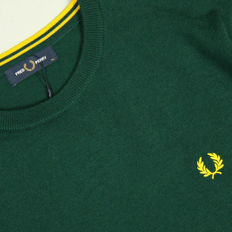 Fred Perry Classic Merino Crew Neck Jumper - Evergreen-1