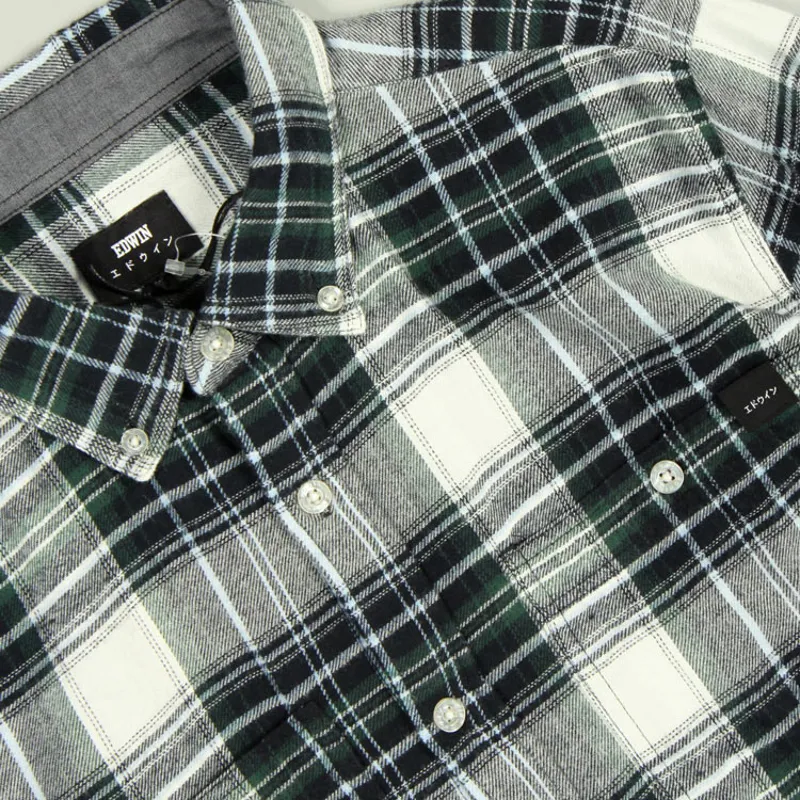 Edwin Tripple 10 Check Shirt - Sycamore Garment Washed-1
