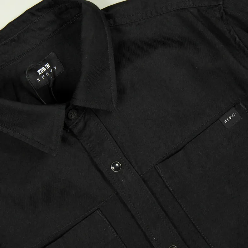 Edwin Fannar Shirt Sky Double Black Denim - Black Rinsed-1