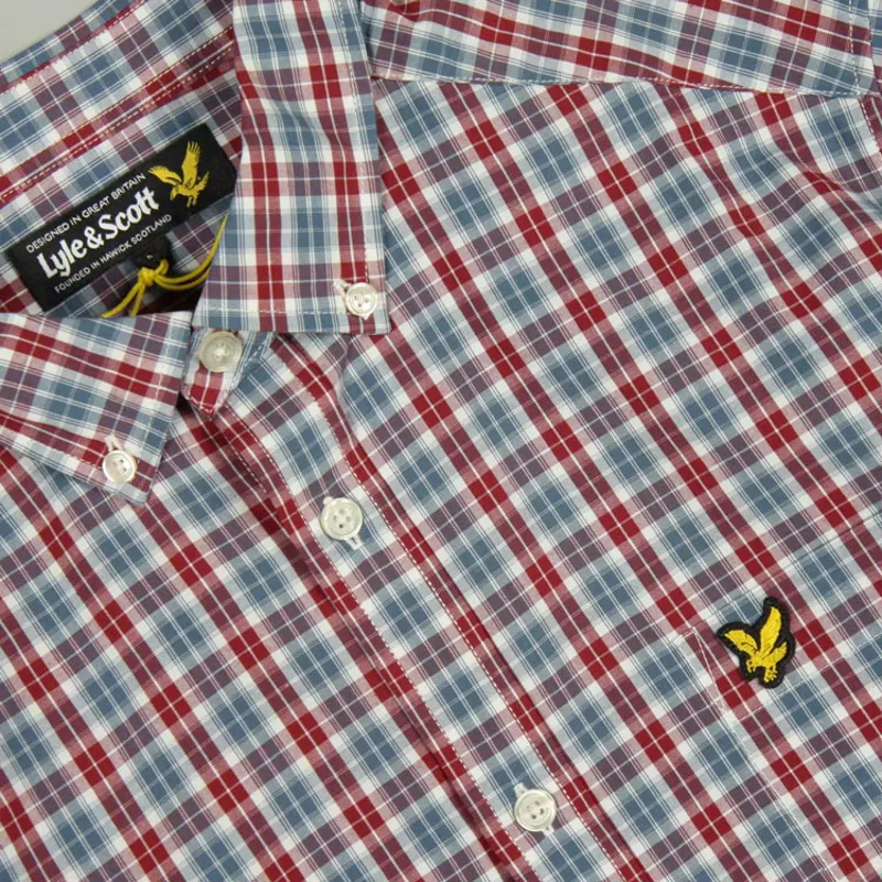 Lyle and Scott LS Check Shirt - Bright Claret-1
