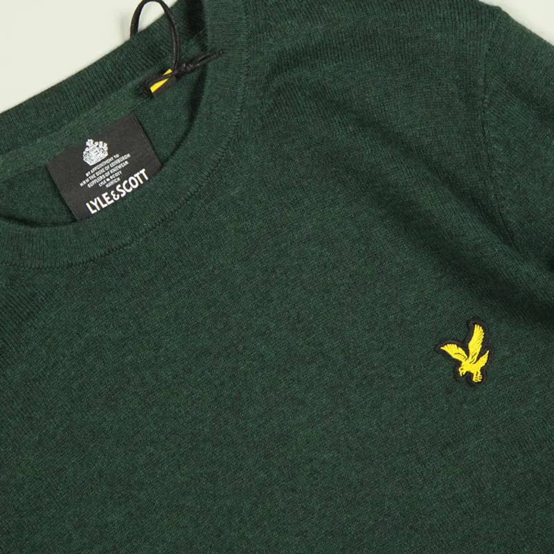 Lyle and Scott Cotton Merino Jumper - Jade Green Marl-1
