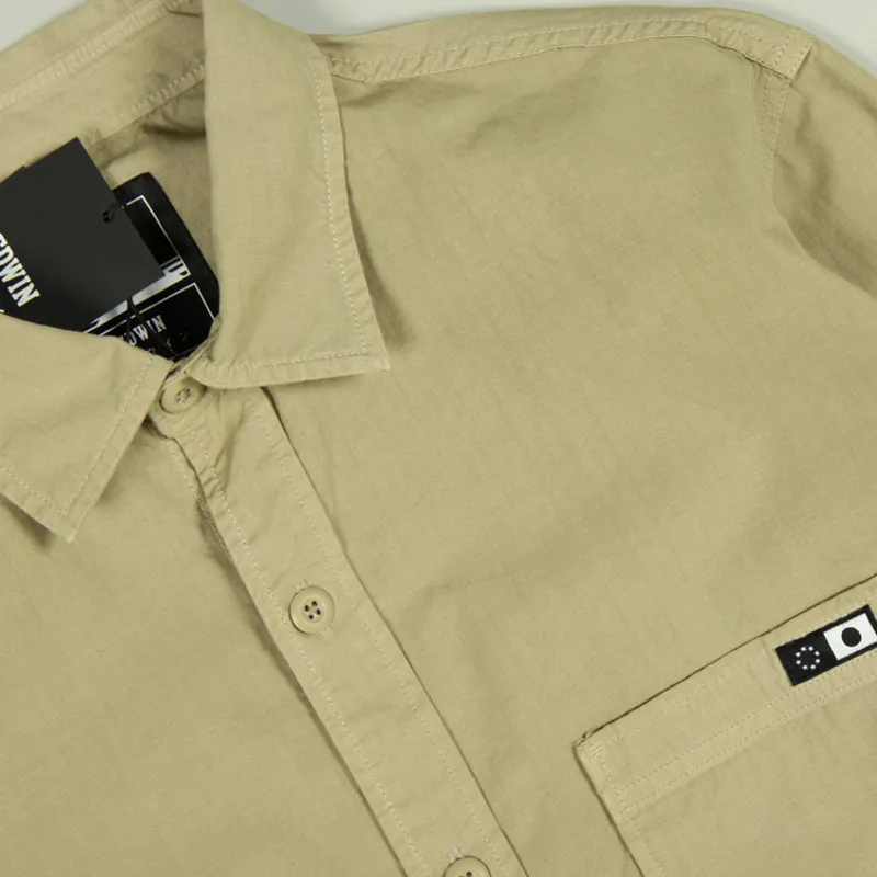 Edwin Major Shirt Rip Stop - Desert Garment Washed-1