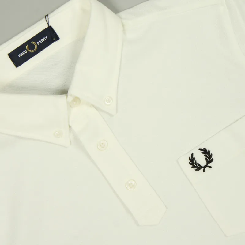 Fred Perry Button Down Collar Polo Shirt - Snow White-1