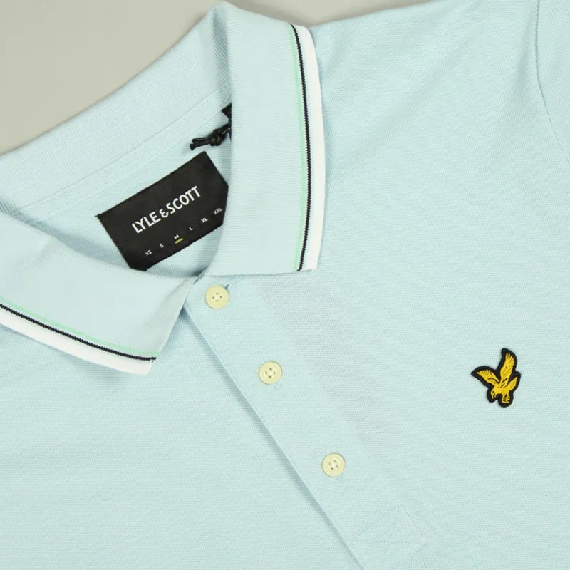 Lyle and Scott Tipped Polo Shirt - Deck Blue/White-1