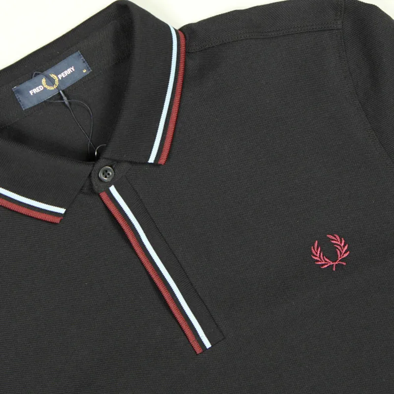 Fred Perry Tipped Placket Polo Shirt - Black-1