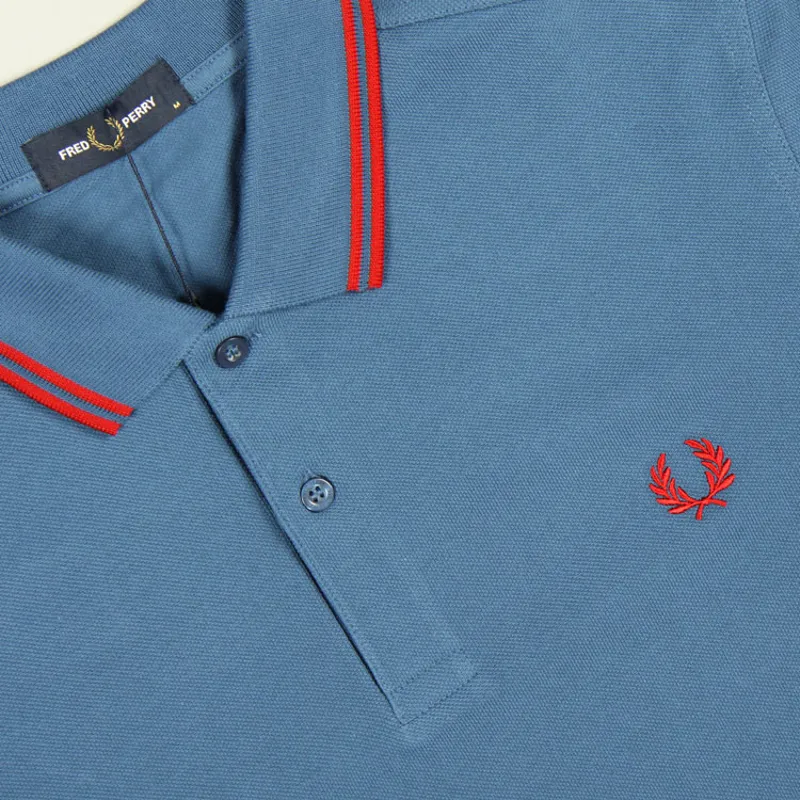 Fred Perry Twin Tipped Polo Shirt M3600 - Midnight Blue/Siren-1