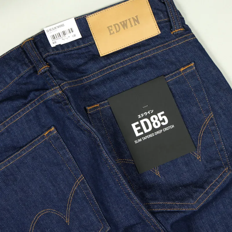 Edwin ED-85 CS Power Blue Denim - Blue Rinsed-2