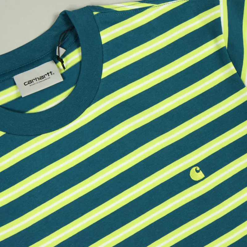 Carhartt WIP Oakland T-Shirt - Moody Blue/Lime-1