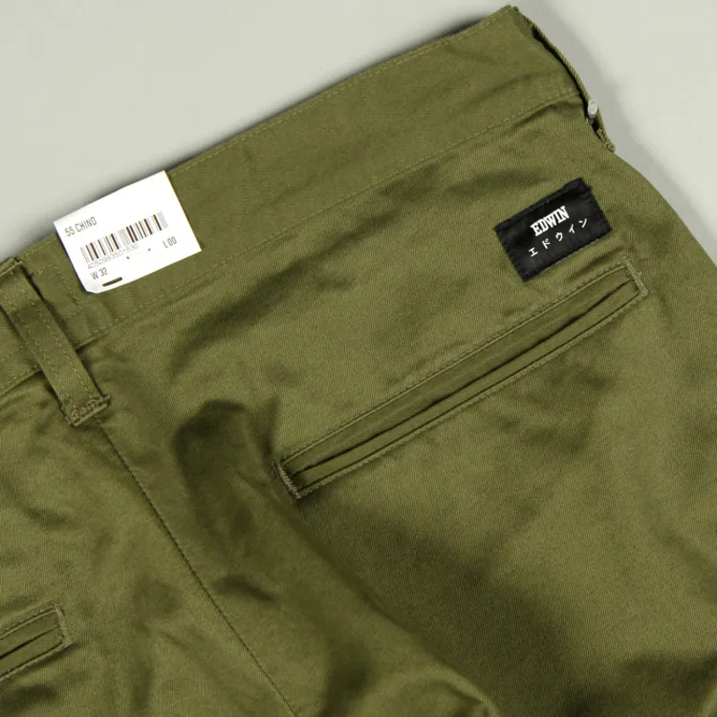 Edwin 55 Chino - Military Green Rinsed-2
