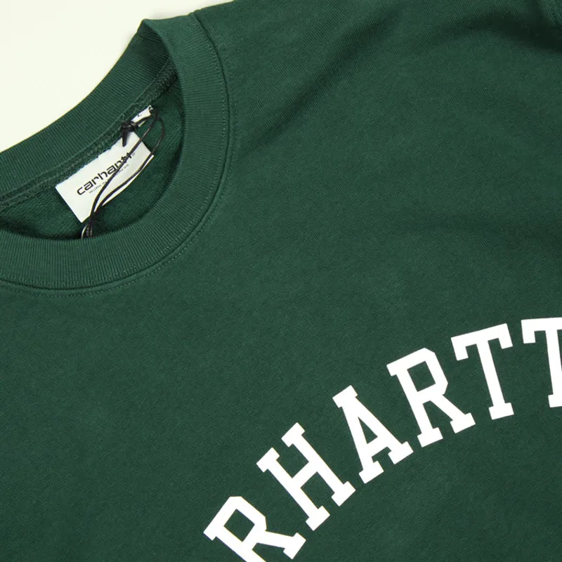 Carhartt WIP University Sweat - Bottle Green/White-1