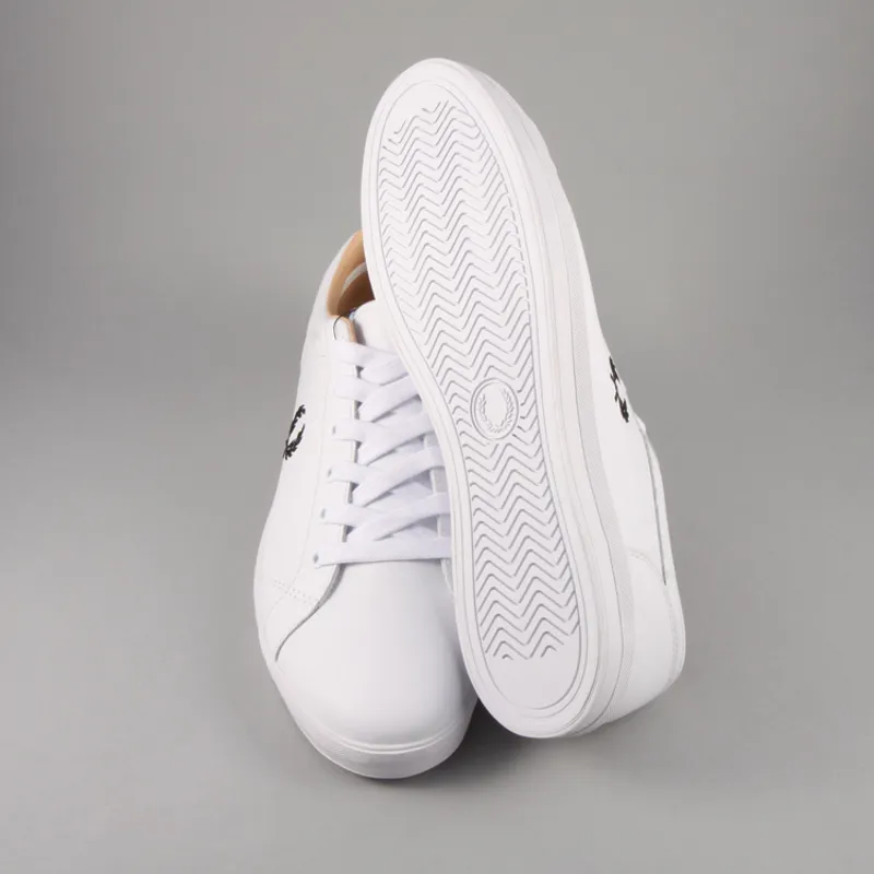 Fred Perry Baseline Leather - White-4