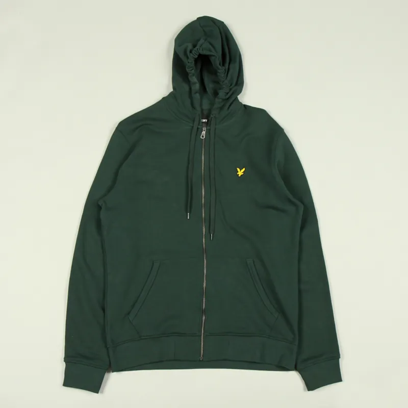 Lyle and Scott Zip Through Hoodie Jade Green